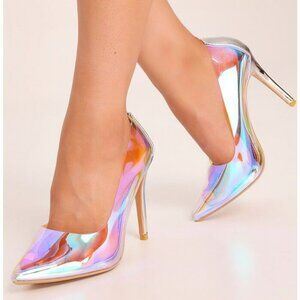 Public Desire Women's Size 8 Iridescent Heels